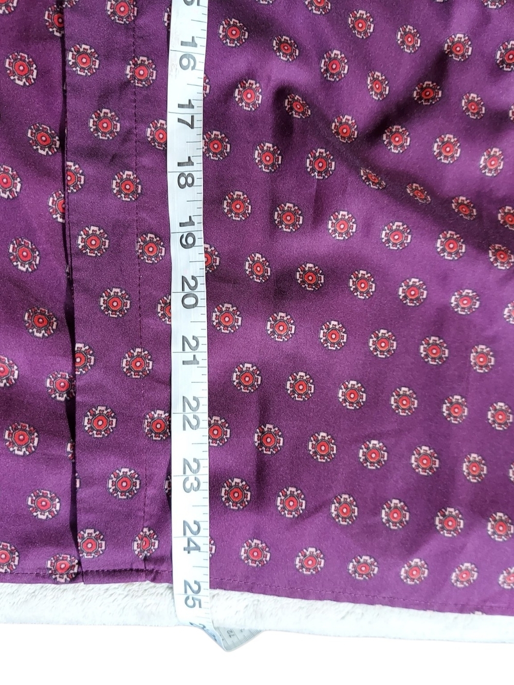 Vintage Joyce Sportswear Purple Mock Neck Pleated Button Blouse USA L - Picture 8 of 12